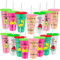 YFNVH 15 Pcs Appreciation Gifts Cups Bulk 24 oz Funny Thank You Plastic Tumbler with Lids and Straws Reusable Summer Drinking Cup Cute Fruit Pun Mug for Kid Student Teacher Employee Volunteer