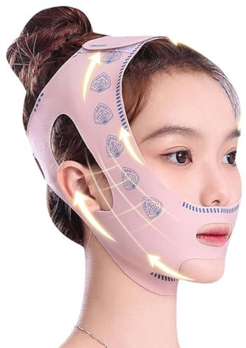 Maschere Riutilizzabili a V, Maschera per Lifting, Maschera lifting doppio mento, per Anti-Età, Eliminare il Rilassamento Cutaneo