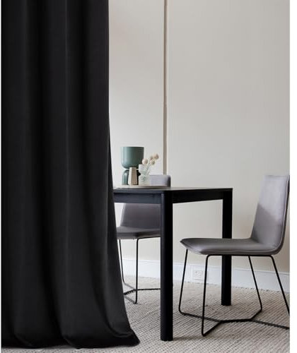 ROOM99 Samtvorhang Vorhang mit Kräuselband Charmy 140 x 250 cm Breite x Höhe Schiebegardinen Curtain Wohnzimmer Schlafzimmer Samt Velours Schwarz, 1 Stück