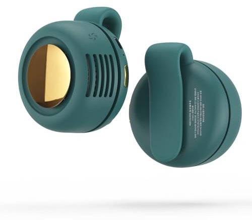 Clip On Waist & Neck Fan - Portable Bladeless Hands FreeFan, Ultra-Quiet 3-Speed Cooling Fan for Outdoor/Travel – Mini Wearable PersonalFan (Green)