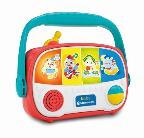 Clementoni Baby-Radio - Elektronisches Musikspielzeug mit Tier-Sounds, Licht & Melodien - Lernspielzeug zur Förderung der Wahrnehmung & Motorik - Für Kleinkinder ab 6 Monaten - 17525