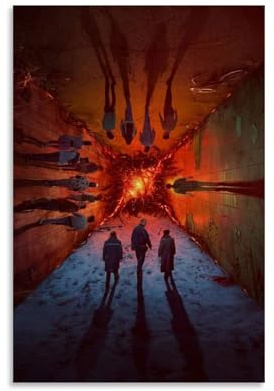 QPKNZNBAR Stranger Poster Things Horror Vintage Tv Series Für Zimmer, Ästhetische Leinwand-Wandkunst, Schlafzimmer-Dekor Posters 12x18inch(30x45cm)