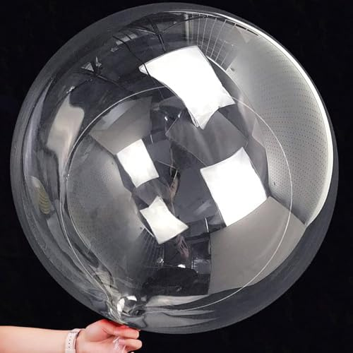 Gleemix 50cm Bobo Luftballons, 10 Stück Runde Durchsichtige Luftballons, Kristall Blase Klar Ballons, Bobo Bubble Ballons für Hochzeit Geburtstag Halloween Weihnachtsfeier Dekoration