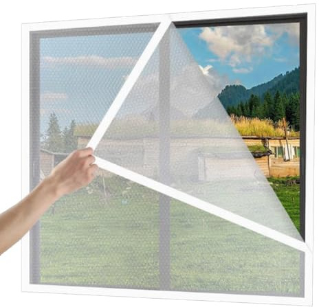 Fenster-Isolierfolie für Wärmeschutz, 4 mm verdickte PVC-Luftpolsterfolie, halbtransparenter Wärmespeicherungsvorhang für Zuhause, Büro, 120 x 160 cm