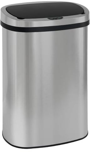 FDW Küchenmülltonne mit Sensor & Deckel | Edelstahl | 50L | Silber