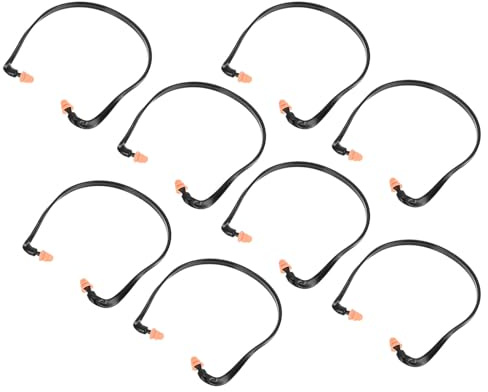 Geräuschdämpfende Ohrstöpsel aus Silikon, 8 Stück, Schwarz | Super Weich und Leicht, mit Bügeln, für Hochgeschwindigkeitszüge und Flugreisen, Wiederverwendbar