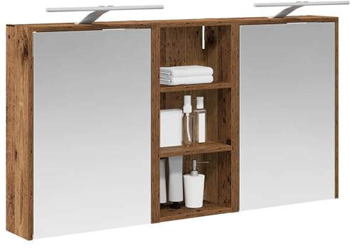 vidaXL Badezimmerschrank-Set 3 pcs 116 x 16 x 62,5 cm Holzwerkstoff, Elegante Badezimmeraufbewahrung, modernes Schrankset, stylische Wandregale, schicke Möbel, luxuriöse Details