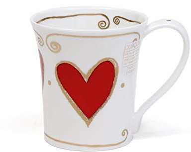 Dunoon Bone China Romeo & Juliet Shakespeare in Love Heart Mug (Juliet (Red))