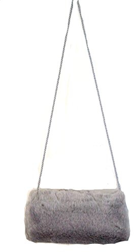 familientrends Muff Pelzmuff Nerz Handschuh Handwärmer Pelz Webpelz zum umhängen viele Farben, Farbe:Grau