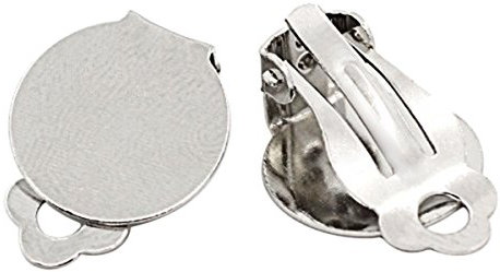 Housweety-50 Supports Pince Clips Boucle d'oreille 15x20mm-design personnalisé-charme pour la mode