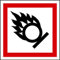 Aufkleber GHS 03 Gefahrensymbol Flamme über Kreis, Vinyl, Sicherheitsaufkleber, Sticker, Standard Safety Symbol, 50x50mm