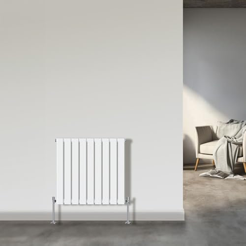 NRG Horizontal 600x612 Flat Panel Column Radiator Bathroom Central Heating Single Gloss White