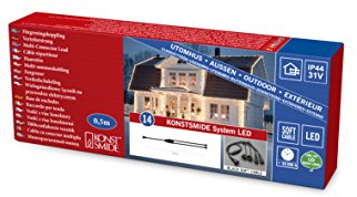 Konstsmide 4802-007 LED Hightech System / Verteiler 1 Eingang/2 Ausgänge / für Außen (IP44) / schwarzes Soft-Kabel, 200 LEDs