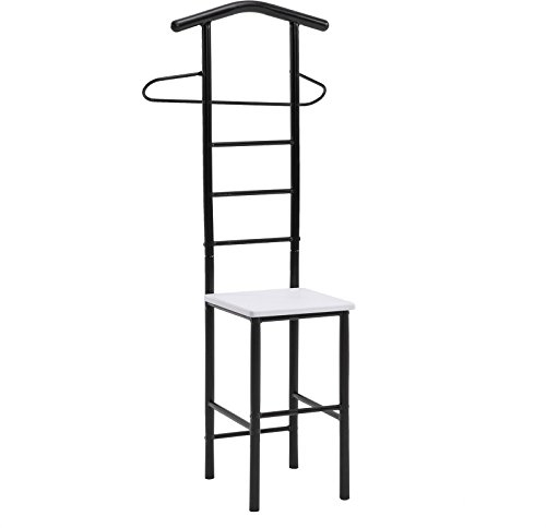 Herrendiener JIVO Stummer Diener Kleiderständer in schwarz/weiß, 121 cm, Garderobe mit Hosenbügel