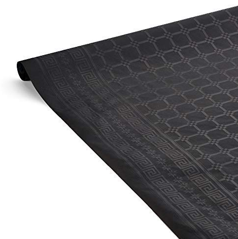 LE NAPPAGE ARTS DE LA TABLE Nappe Noire en Papier Damassé - 1.18x6m