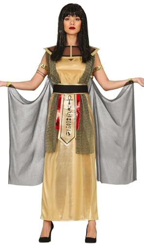 Fiestas Guirca Goldenes Cleopatra Kostüm Damen - Größe M 38 – 40 - Ägyptische Königin Kostüm Erwachsene - Pharao Göttin Kostüm Damen Karneval, Ägypterin Fasching Kostüm Frauen, Kleopatra Kleid