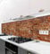 MyMaxxi Küchenrückwand Folie selbstklebend matt Versteift - einfache Montage ohne Bohren - Motiv Backstein rot - 60cm hoch - Spritzschutz Küche Klebefolie - Steine Mauer 400 x 60cm