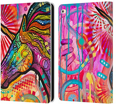 Head Case Designs Offizielle Dean Russo Regenbogen-Einhorn Tierwelt 4 Leder-Wallet-Hülle Kompatibel mit Apple iPad Air 2 (2014)