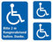 Aufkleber Set Rollstuhlfahrer Behinderten Sticker 1x Bitte 2m Abstand halten 11,5 x 8cm + 2x Rolli eckig 8cm KFZ Auto Scheibe UV Wetterfest