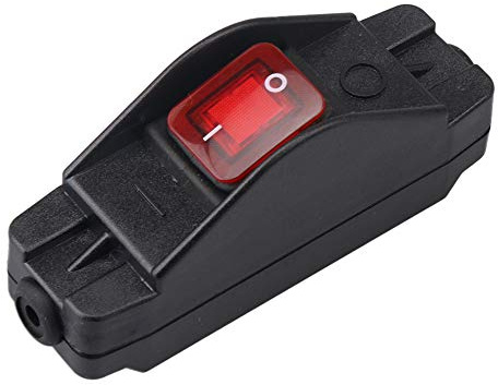 Yibuy IP65 30A 220V On/Off Tomato Color Button Inline Cord Switch
