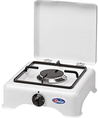 CFParker Fornello a Gas Portatile 1 Fuoco Metano con Valvola di Sicurezza, Made in Italy - 5321/GPS/M
