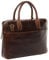 SID & VAIN große Laptoptasche schmal echt Leder - 17 Zoll Laptop Business-Tasche Boston L - Umhängetasche Aktentasche mit Laptop-Fach - Ledertasche Herren und Damen braun handgefertigt
