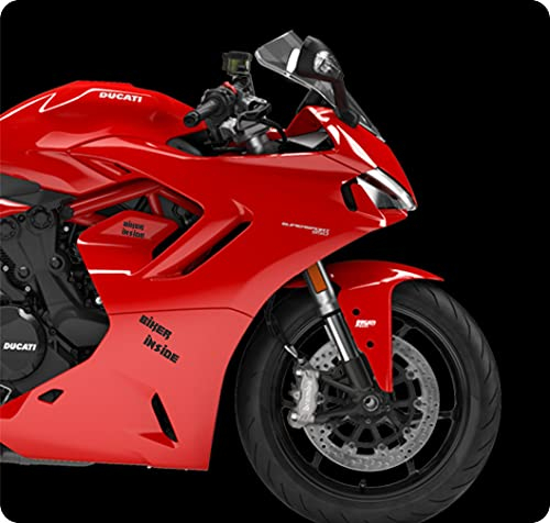 Aufkleber Biker Inside Motorrad Sticker Helm Roller Motorrad Vinyl Tuning Artikel M0012 (Schwarz 070)