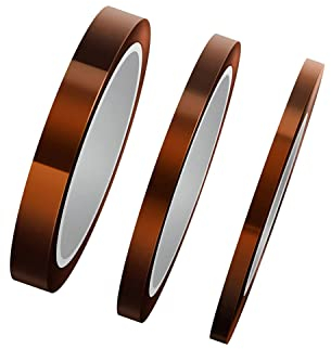 Bessy shop 3 Rolls of Kapton tapeHitzebeständiges Klebeband Kapton Tape HohenTemperaturen Klebeband Polyimid Elektronik Isolierband