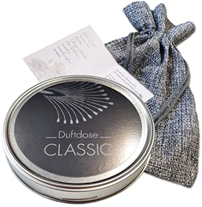 KK Raumduft aus der Dose | Duftgel - Made in Germany | 1 x Duftdose Classic 70 g | Attraktives Geschenkset | Im Jutesäckchen verpackt |