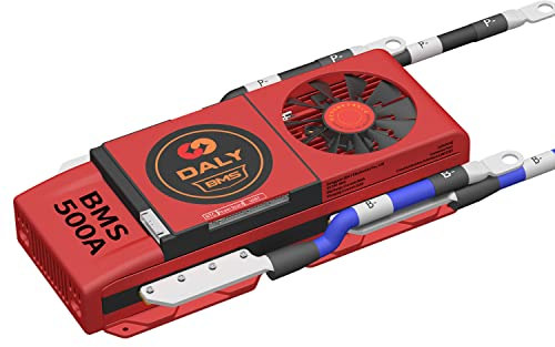 Daly Smart BMS 8S LiFePO4 24V 500A, Placa Protección Inteligente de Batería de Litio, con Bluetooth, Equilibrio, Ventilador para Almacenamiento de Energía Solar en el hoga, Inversor