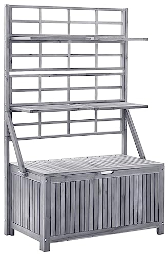 vidaXL Aufbewahrungstruhe mit Rankgitter 99x55x160cm Massivholz Akazie