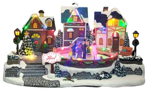 FEERIC LIGHTS & CHRISTMAS - Weihnachtsdorf, Weihnachtsball, animiert/Musik, 23 LEDs + Trafo