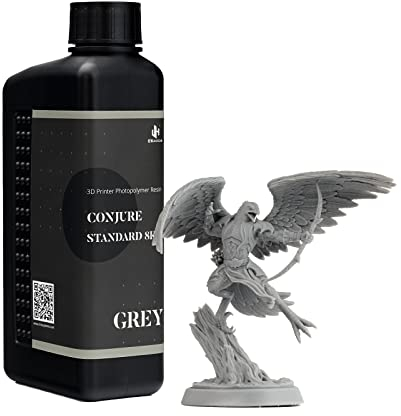 Chitu Systems 1Kg Conjure Standard 3D-Drucker-Harz,Upgraded schrumpfungsarmes 405nm UV-härtendes Standard-Photopolymer-Harz, schnellhärtendes Hochpräzisionsharz für LCD/DLP/MSLA 3D-Druck (Grau, 1000g)
