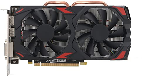 Tarjetas Gráficas para Juegos RX 580 de 8 GB, Tarjeta Gráfica de Frecuencia Central de 256 bits y 1284 MHz con Ventiladores Duales, Tarjeta de Vídeo de PC para PC de Escritorio (580 8G D5)