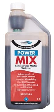 Bond It Power Mix Concentrated Brown Liquid Mortar Plasticiser Bottle Cement 500ml & 1L Non-flammable Totally soluble brick cement renders (1L)