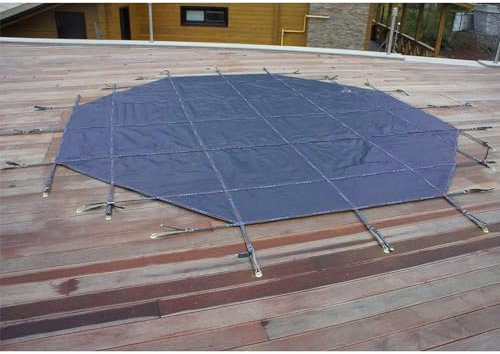 Winterpoolabdeckung Winter-Poolabdeckung Rund Hochleistungs-Pooldeckel - Yard Pets Kinderschutz, Staubnetze Fallendes Blatt-Mesh Schnee Eisfeste Abdeckung, Mit Hardware ( Color : Blue , Size : 19ft/57