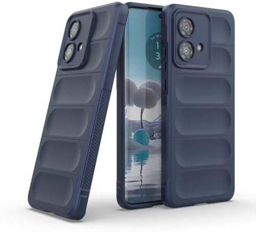 GOKEN Cover per Motorola Edge 40 Neo, Custodia in Morbido Silicone Antiurto con Impugnatura Laterale Antiscivolo e Design Elegante Monocolore, Case -Blu scuro