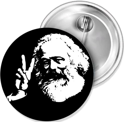 Sammys Shirt Store Karl Marx Peace Hand Button 38 mm