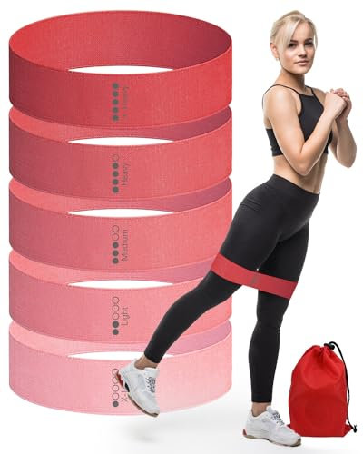 Victoper Resistance Bands,Upgraded 2024 Fabric Latex Resistance Band 5-Level Exercise Band Workout Fitness Bands for Hips for Beginners Strength Training Pilates Training Physiotherapy Stretching Yoga