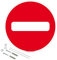 Panneau de signalisation rétro réfléchissant rond prépercé PVC ou ALU diam 250mm ou 300mm + Kit de fixation pour pose facile, rapide - Sens interdit -