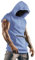 Lomon Herren Kapuzenpullover Tank Top Ärmelloser Sommer Sport Fitness Hoodie Muskelshirt für Gym Training Workout Bodybuilding Unterhemden Hellblau M