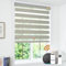 JOYENG Motorized Zebra Blinds Compatible with Alexa, Smart Dual Layer Shades with Privacy Light Control, Electric Horizontal Window Blind Customized Size for Home Office (Warm Grey)