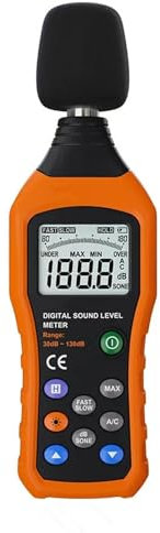 Meichoon Handheld-Dezibel-Messgerät Digitaler Schallpegelmesser A/C-Bewerteter Bereich 30-130 dB Datenhaltung Max/Min Hintergrundbeleuchtung Display Rauschdetektor für Heim Fabrik Im Freien