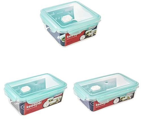 keeeper Frischhaltedosen-Set mit Klickverschluss Tina Tritan, 1 L + 1,15 L + 1,35 L, Aquamarine
