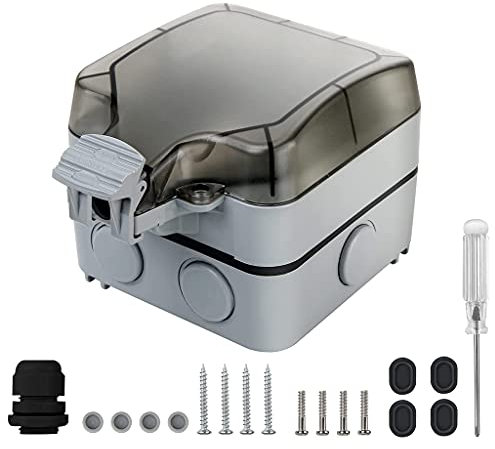 SZYDD Enchufe de pared para exteriores con enchufe USB para uso en exteriores, impermeable, IP66, enchufe de jardín para habitación húmeda al aire libre
