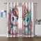 Rosa Vorhänge Blickdicht Cartoon-Einhorn Verdunklungsvorhänge Kinderzimmer Junge Mädchen Vorhang 2er Set B75 x H166 cm Gardinen mit Ösen Schlafzimmer Fensterdekoration