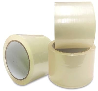 JeeJaan® 3 Rolls Strong Clear Sticky Tape 72mm x 66m for Moving House - Heavy Duty Adhesive, Clear Tape