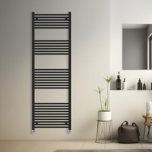 Blümme Heated Towel Rail Ladder Radiator Straight 1800 x 600mm Black