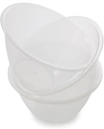 ZOPPER Clear Plastic Kitchen Mixing Bowl Set, Lightweight, Easy to Clean, Multipurpose for Fruit, Vegetable, Salad - Set of 3 (15cm)