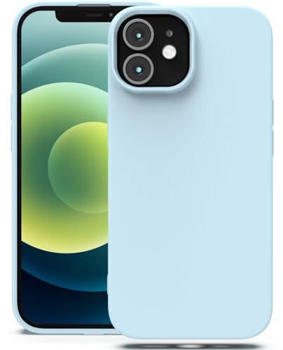 Zuvirelx Silikon Handyhülle für iPhone 12 Mini Hülle, Weiches Griff, Dünne, Minimalistisch, Stoßfest, rutschfest, Taschenpassend - Eisblau